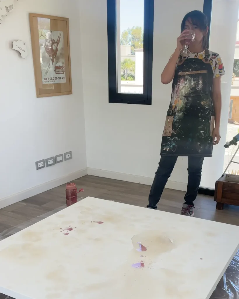 Cuadros para consultorios médicos arte abstracto manchas de vino Bel Davalos