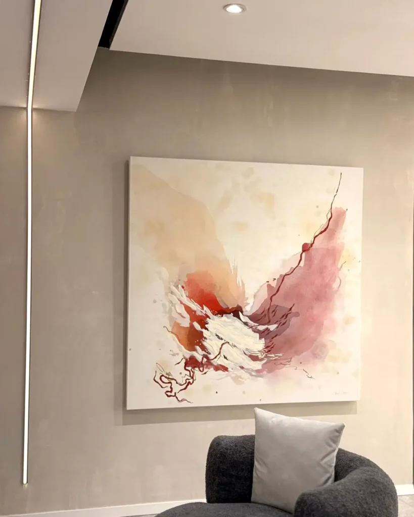 Cuadros para consultorios médicos arte abstracto manchas de vino Bel Davalos