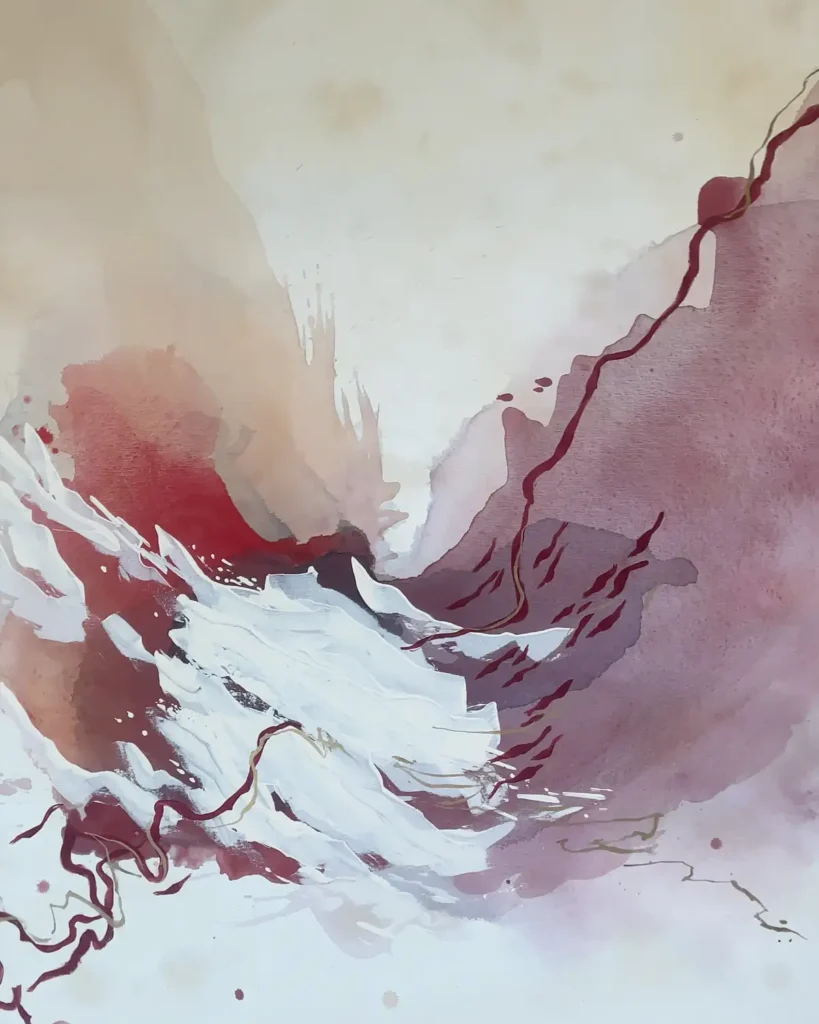 Cuadros para consultorios médicos arte abstracto manchas de vino Bel Davalos