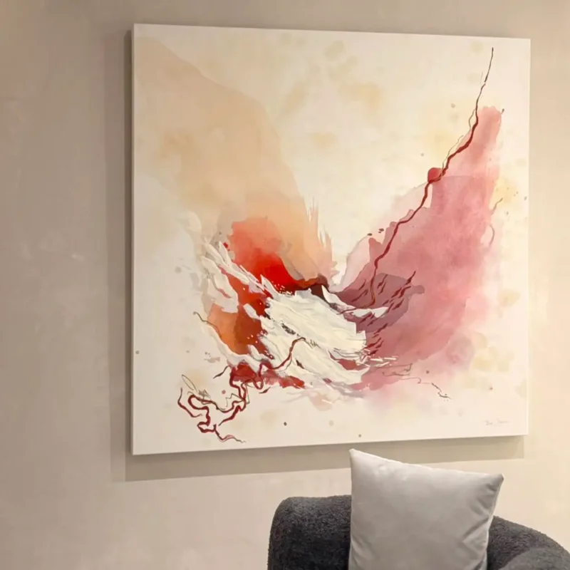 Cuadros para consultorios médicos arte abstracto manchas de vino Bel Davalos