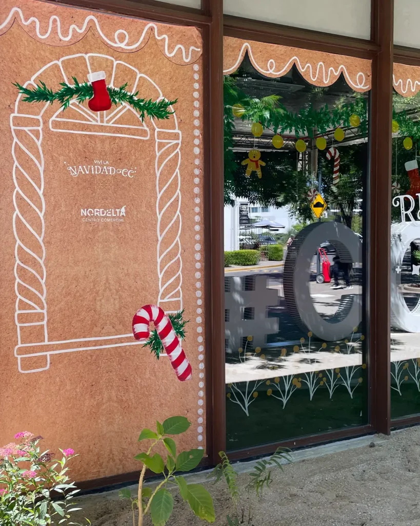 Pintura sobre vidrieras comerciales Navidad 2025 Nordelta y Martinez