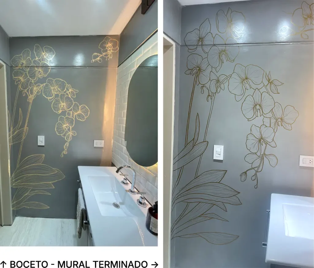 Proceso de mural boceto previo